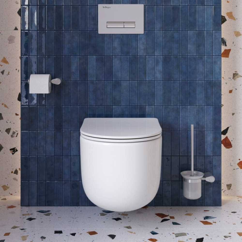 Унитаз подвесной безободковый с сиденьем и смывом TORNADO BelBagno SOFT-TOR
