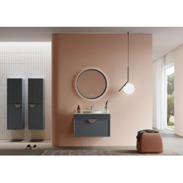 Пенал ORKA Molino 40 подвесной, антрацит матовый, 2 ручки в комплекте золото и хром, универсальный