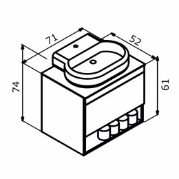 Тумба под раковину ORKA Knidos 70 подвесная, Legnano