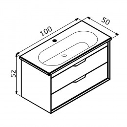 Тумба с раковиной ORKA Clay 100 подвесная, Soil