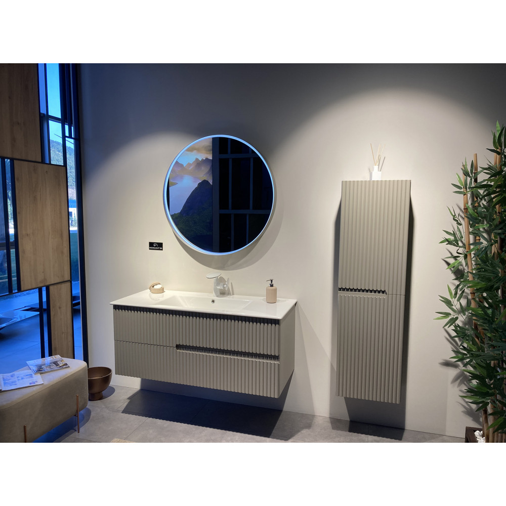 Зеркало ORKA Moonlight 90x90 c LED подсветкой, бежевый матовый