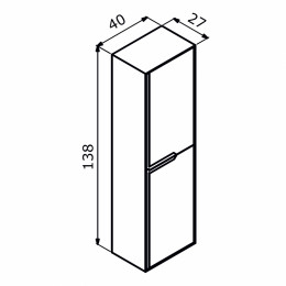 Пенал ORKA Craft 40 орех/антрацит, универсальный