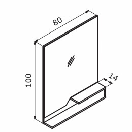 Зеркало ORKA Galia 80x100 Lidya