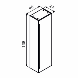 Пенал ORKA Malta 40 антрацит матовый, универсальный
