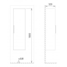 Пенал ORKA Malta 40 антрацит матовый, универсальный