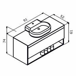 Тумба под раковину ORKA Knidos 90 подвесная, Legnano
