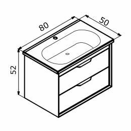 Тумба с раковиной ORKA Clay 80 подвесная, белый матовый