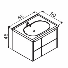 Тумба с раковиной ORKA Likya 65 подвесная, белый матовый