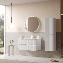 Тумба с раковиной ORKA Moonlight 90 подвесная, белый матовый