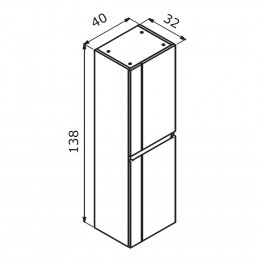 Пенал ORKA Likya 40 антрацит матовый, универсальный