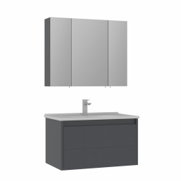 Тумба с раковиной ORKA Likya 80 подвесная, антрацит матовый