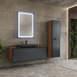 Зеркало ORKA Craft 60x90 c LED подсветкой, антрацит матовый