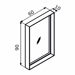 Зеркало ORKA Craft 60x90 c LED подсветкой, антрацит матовый