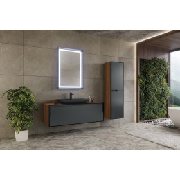 Тумба с раковиной ORKA Craft 100 подвесная, орех/антрацит