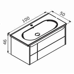 Тумба с раковиной ORKA Likya 100 подвесная, белый матовый