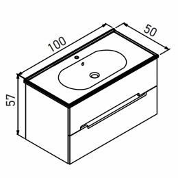 Тумба с раковиной ORKA Lodi 100 подвесная, белый, черный