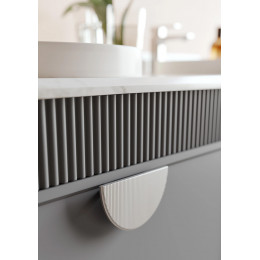 Тумба с раковиной ORKA Molino 100 подвесная, антрацит матовый, 2 ручки в комплекте золото и хром