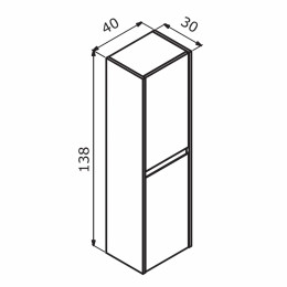 Пенал ORKA Lisbon 40 кашемировый матовый, универсальный