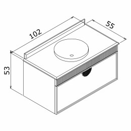 Тумба с раковиной ORKA Molino 100 подвесная, белый матовый, 2 ручки в комплекте золото и хром