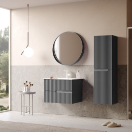 Тумба с раковиной ORKA Moonlight 70 подвесная, антрацит матовый