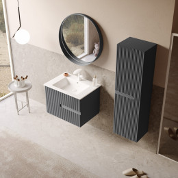 Тумба с раковиной ORKA Moonlight 70 подвесная, антрацит матовый