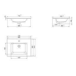 Тумба с раковиной ORKA Moonlight 70 подвесная, антрацит матовый