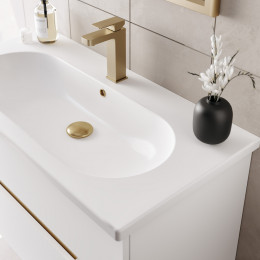 Тумба с раковиной ORKA Lodi 100 подвесная, белый, золото