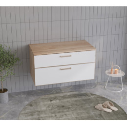 Тумба под раковину ORKA Salerno 100 подвесная, белый матовый, ручки золото