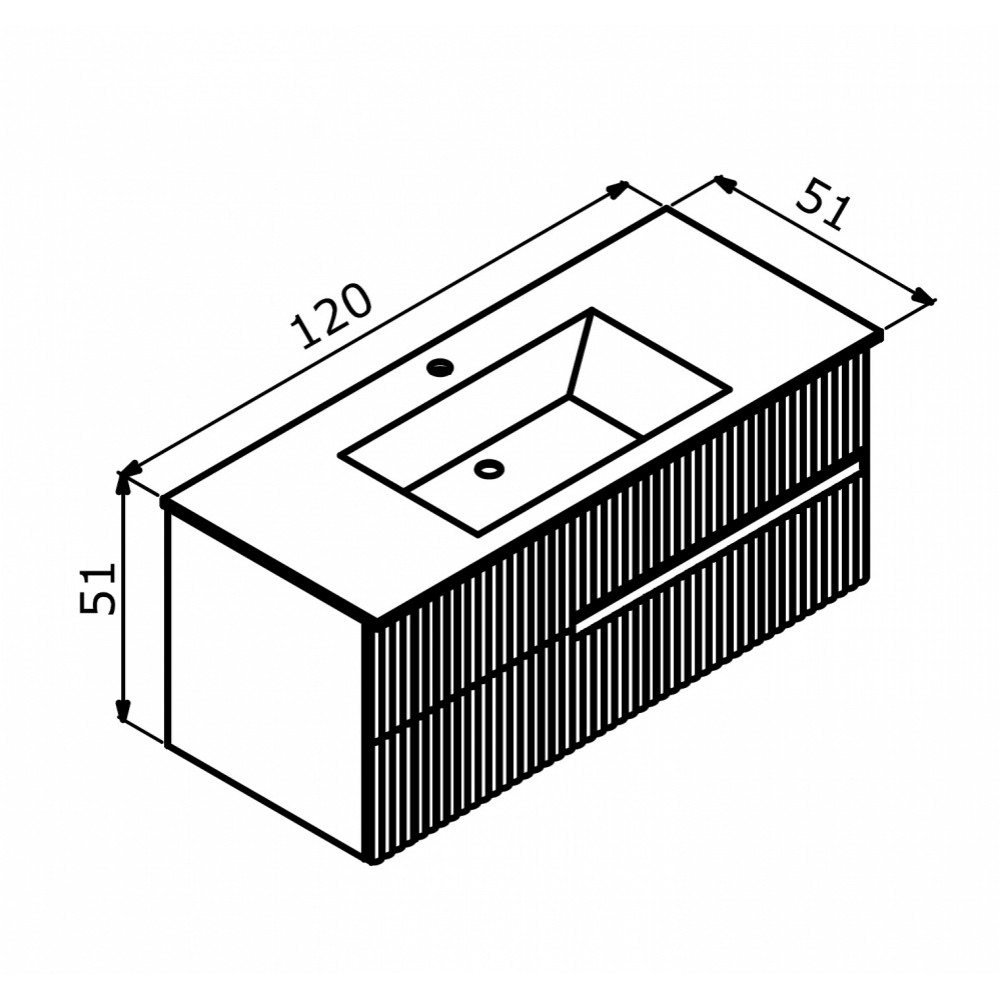 Тумба с раковиной ORKA Moonlight 120 подвесная, голубой матовый