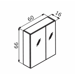 Зеркальный шкаф ORKA Likya 60 антрацит матовый