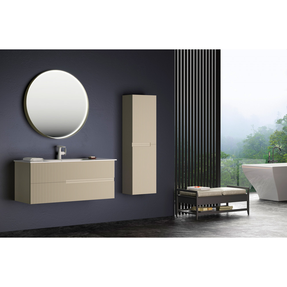 Зеркало ORKA Moonlight 75x75 c LED подсветкой, бежевый матовый
