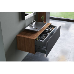 Тумба с раковиной ORKA Craft 80 подвесная, орех/антрацит