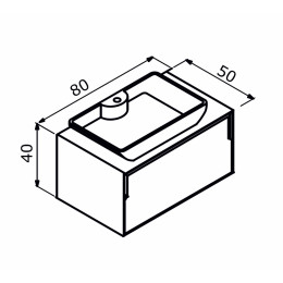 Тумба с раковиной ORKA Craft 80 подвесная, орех/антрацит