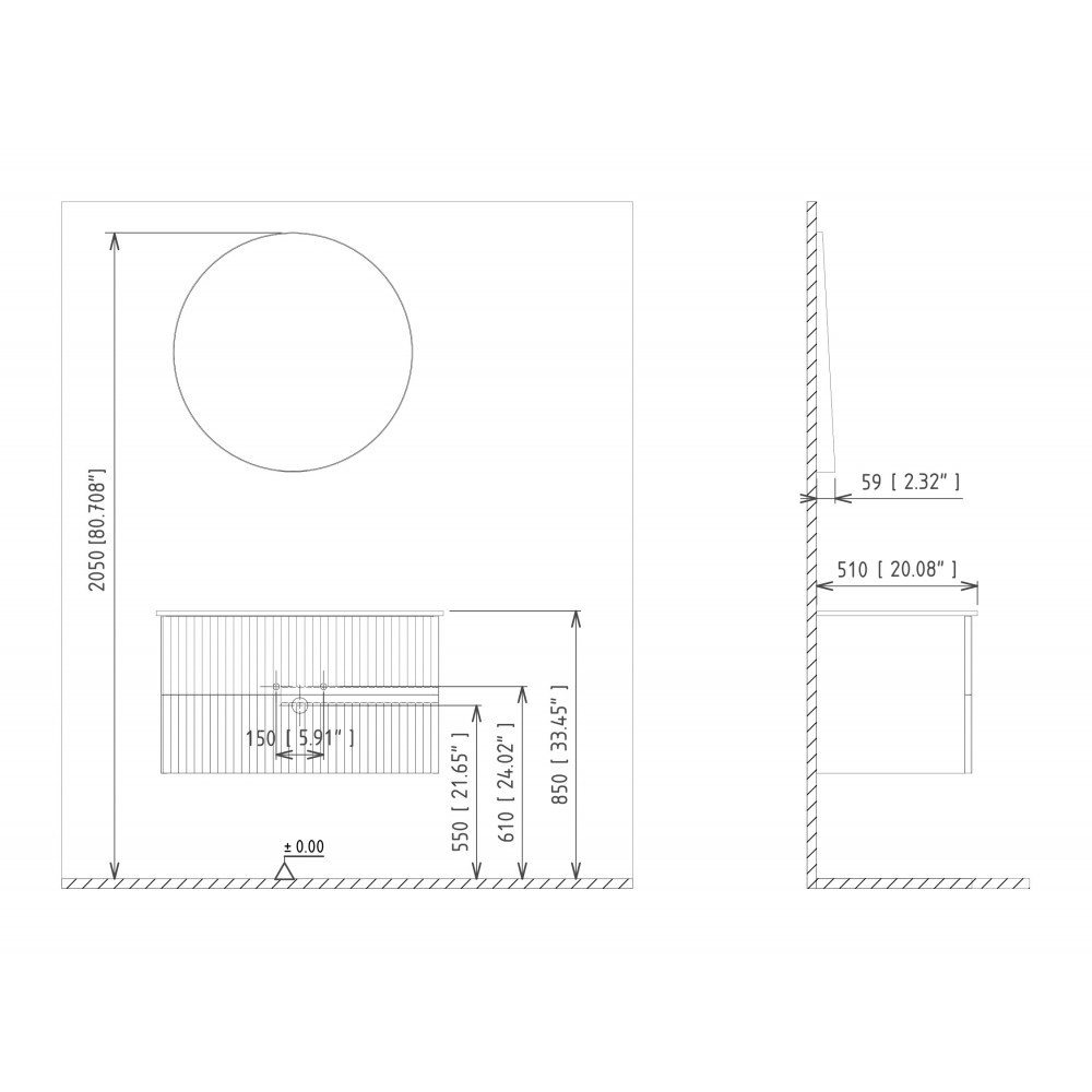 Зеркало ORKA Moonlight 90x90 c LED подсветкой, белый матовый