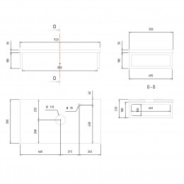 Консоль под раковину ORKA Kestel 95 подвесная, орех