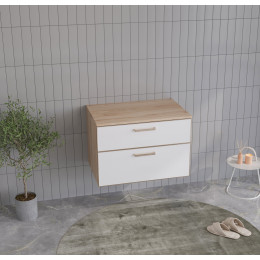 Тумба под раковину ORKA Salerno 80 подвесная, белый матовый, ручки золото