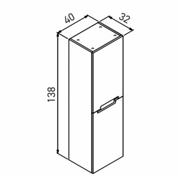 Пенал ORKA Lodi 40 подвесной, белый, черный, универсальный