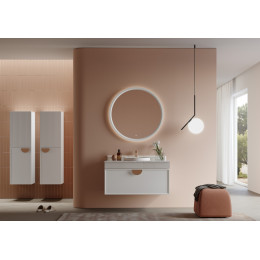 Пенал ORKA Molino 40 подвесной, белый матовый, 2 ручки в комплекте золото и хром, универсальный