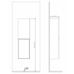 Пенал ORKA Molino 40 подвесной, белый матовый, 2 ручки в комплекте золото и хром, универсальный