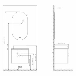 Тумба под раковину ORKA Salerno 80 подвесная, белый матовый, ручки золото