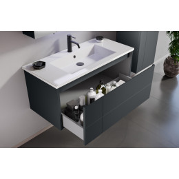 Тумба с раковиной ORKA Likya 100 подвесная, антрацит матовый