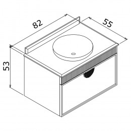 Тумба с раковиной ORKA Molino 80 подвесная, розовый матовый, 2 ручки в комплекте золото и хром