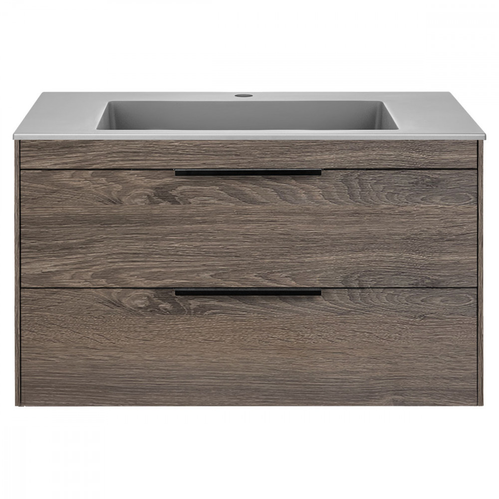 База под раковину Chiara 2D 800 подвесная, 2 выкатных ящика soft-close, R.Oak