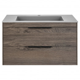 База под раковину Chiara 2D 800 подвесная, 2 выкатных ящика soft-close, R.Oak