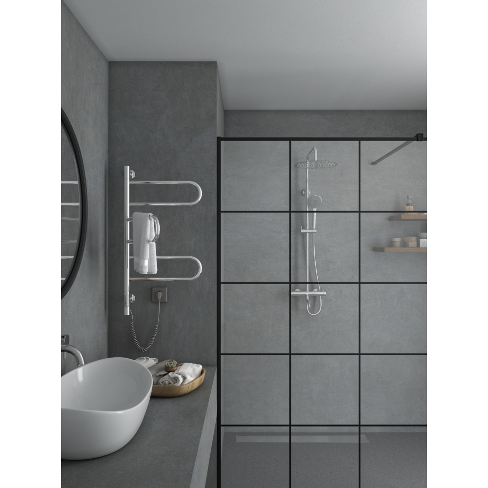 Полотенцесушитель электрический Vincea VTD-1R2CE 44х80, хром, таймер