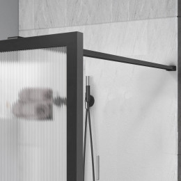 Душевая перегородка Walk-In VSW-1HP100FLGM, 1000*2000, вороненая сталь, стекло рифленое