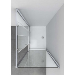 Душевой уголок Alpha VSR-3AL9012CLB, 1200*900, черный, стекло прозрачное