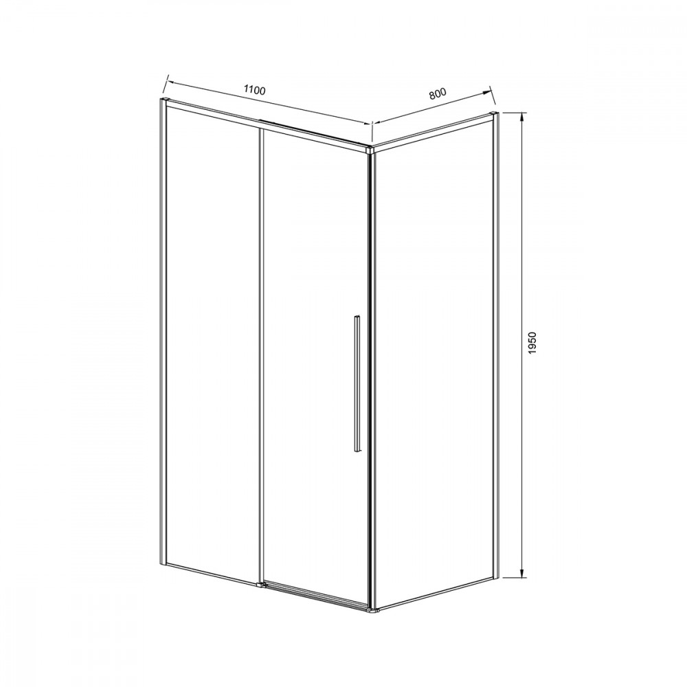 Душевой уголок Slim-N VSR-4SN8011CLG, 1100*800, брашированное золото, стекло прозрачное