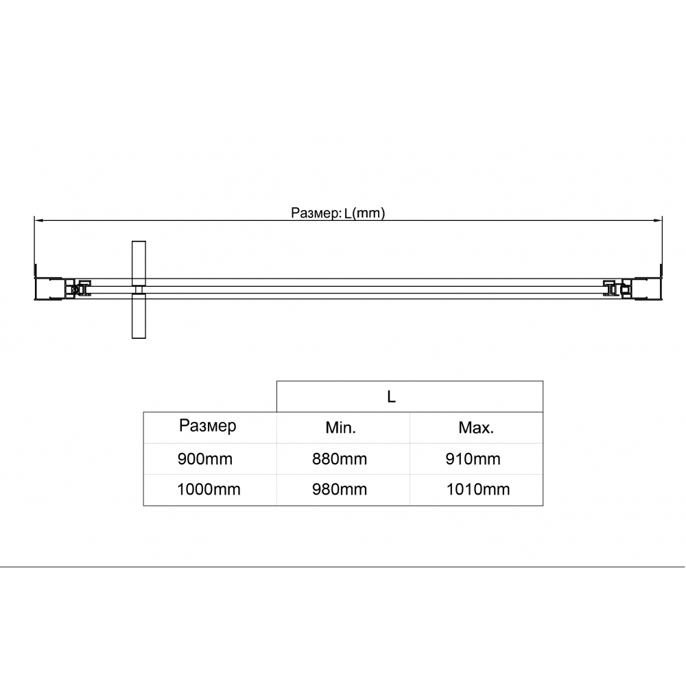 Душевая дверь Slim 8mm VDP-4SL900CLGM, вороненая сталь, стекло прозрачное
