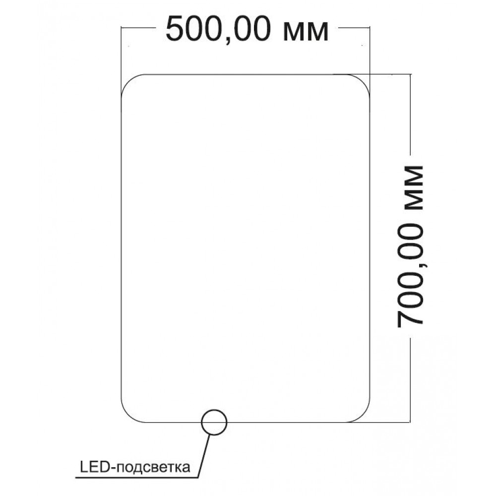 Зеркало с подсветкой VLM-3BE500 500х700 c сенсорным выключателем и диммером